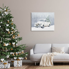 Stupell Industries Seasonal Niveous Snow Truck Scene Holiday Painting Gallery Wrapped Wall Decor