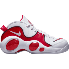 Leather Basketball Shoes Nike Air Zoom Flight 95 - White/True Red/Black