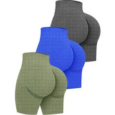 Heather Royal Blue Scrunch Butt Shorts Nylon Spandex