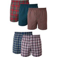 Hanes Red Men's Underwear Hanes 5-pack men's ultimate tagless boxers plaids 44-46"