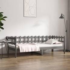 vidaXL grey, 90 Pine Day Bed Sofa