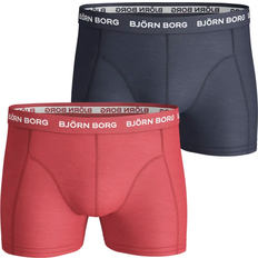 Boksere - Røde Underbukser Bjørn Borg Essential Sammy Shorts 2-pack - Red/Navy Blue