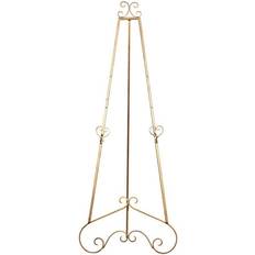 Easels Litton Lane Gold Metal Extra Free Standing Adjustable Display Stand Scroll Easel with Chain Support