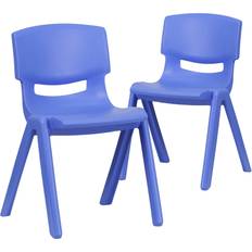 Flash Furniture Sitting Furniture Flash Furniture 2 Pack Blue Plastic Stackable School Chair with 13.25"
