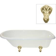 Gray Bathtubs Kingston Brass VCTND673123T 67" Free Standing Cast Iron Soaking Tub