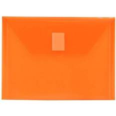 Jam Paper Plastic Hook & Loop Envelopes 5.5x7.5 12/Pack Orange