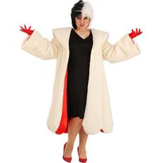 Fun Cruella De Vil Coat Costume for Plus Size Women from Disney's 101 Dalmatians