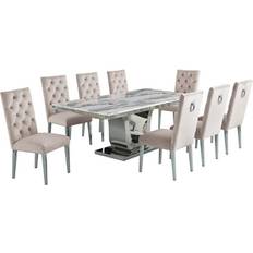 Best Quality Furniture Ada 9-Piece Dining Set