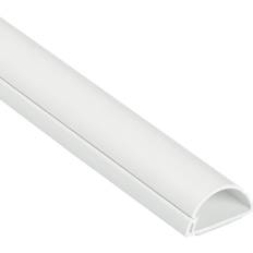 D-LINE Cord Cover White, 15.7 Inch One-Piece Half Round Cable Raceway,  Paintable Self-Adhesive