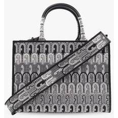 Furla Tragetaschen Furla Opportunity Tote S Toni Grigio Grey Jacquard Fabric Ethnic Arch Logo Woman