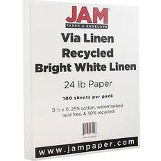 Jam Paper Strathmore 24lb 8.5 x 11 Bright White Linen 100 Sheets/Pack