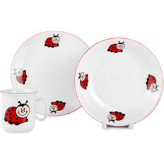 Lady bugs Porcelain Kids Dinnerware Set of 3 White