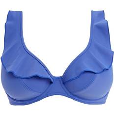 Freya Jewel Cove Ruffled Bikini Top Plain Azure