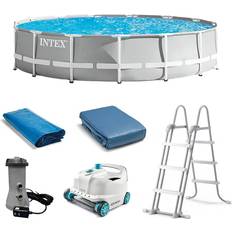 Intex above ground pools Intex Prism Frame Above Ground Swimming Pool Set with Filter Ø4.6x1.1m