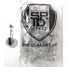 Bulk 100 Pack - Premium Clear Retractable Badge Reels with Alligator Swivel Clip On Back by Specialist ID (Translucent Clear)