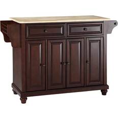 Cabinets Crosley Furniture Cambridge Mahogany Kitchen Island with Mahogany Storage Cabinet