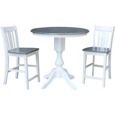 Round white dining table set International Concepts 36 Round Dining Set
