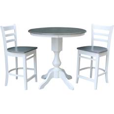 Round white dining table set International Concepts 36 Round Dining Set