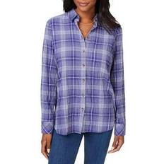 Foxcroft Rhea Plaid Easy Care Button-up Shirt - Indigo