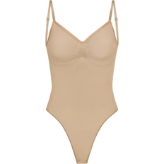 Women Bodysuits SKIMS Seamless Sculpt Low Back Thong Bodysuit - Clay