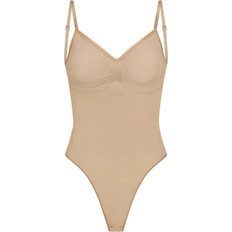 Track Seamless Sculpt Strapless Shortie Bodysuit - Clay - S at Skims