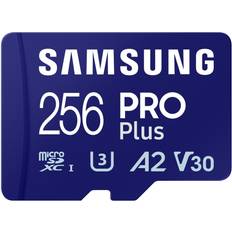 256 GB - V30 - microSDXC Minnekort Samsung PRO Plus microSDXC Class 10 UHS-I U3 V30 A2 180/130MB/s 256GB +SD adapter