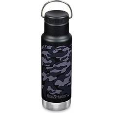 Stainless Steel Baby Bottle Klean Kanteen Insulated Classic Narrow 12oz w/ Loop Cap Black Camo