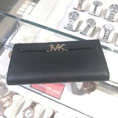 Michael Kors reed women's large snap leather wallet style 35s3g6re3l black