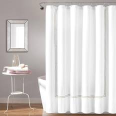 White Shower Curtains Lush Decor Hotel Collection Shower