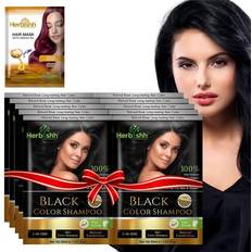 Black Dry Shampoos Herbishh Hair Color Dye Shampoo with Argan Hair Mask