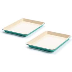 GreenLife Healthy Ceramic Nonstick, 13 x 9 Quarter Cookie Sheet Baking  Pan Set, PFAS-Free, Turquoise