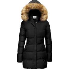 Wenven Women's Winter Thicken Puffer Coat Warm Jacket - Black