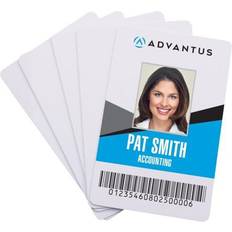 Blank business card Advantus id cards laminated pvc 2-/18"x3-3/8" 100/pk 97034