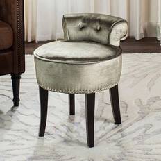 Brown - Footrest Stools Safavieh MCR4546H Georgia Vanity Seating Stool