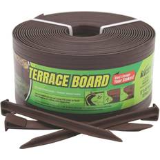 Terrace board 5 in. x 40 ft. brown landscape lawn edging with stakes 95340