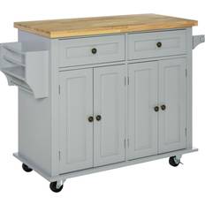 Furniture Homcom Kitchen Island on Rolling Cart Trolley Table