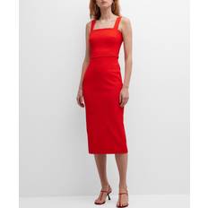 Tory Burch Women Dresses Tory Burch Stretch Faille Dress Goji Red