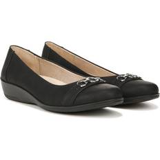 Women Ballerinas LifeStride Ideal Flat Shoes Black Synthetic Suede