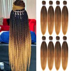 Liang Dian Pre Stretched Braiding Hair 30 Inch 8 Pack T1B/30/27 Ombre