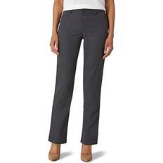 Lee Women's Wrinkle Free Relaxed Fit Straight Leg Pant - Charcoal Heather