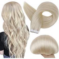 Clip-On Extensions Full Shine Tape in Hair Extensions 18 Inch #60 Platinum Blonde