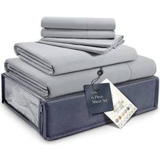 Belador Luxury Bed Sheet Blue, Gray, Beige, White (274.3x259.1)