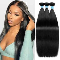 Black Hair Wefts GTLCBD Brazilian Straight Hair Bundles 24 inch 3-pack Natural Black