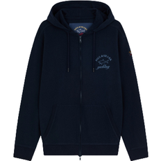 Paul & Shark Organic Cotton Full Zip Printed Logo Sweatshirt - Blue