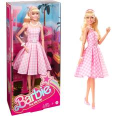 Dolls & Doll Houses Barbie The Movie Doll Margot Robbie in Pink & White Gingham Dress HPJ96