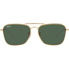 Ray-Ban Herren Sonnenbrillen Ray-Ban Caravan Reverse Gold Fassung Grün Glas 58-15