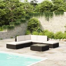 Svarte Loungesett vidaXL 6 Garden Outdoor Lounge Set