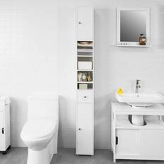 White Tall Bathroom Cabinets SoBuy Tall Bathroom Cupboard