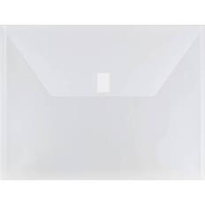 JAM Paper 5.25 x 8 Clear Plastic Envelopes With Zip 12pk