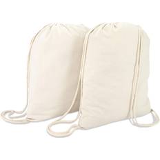 Dalix canvas drawstring bag string backpack gym mens womens 2 pack